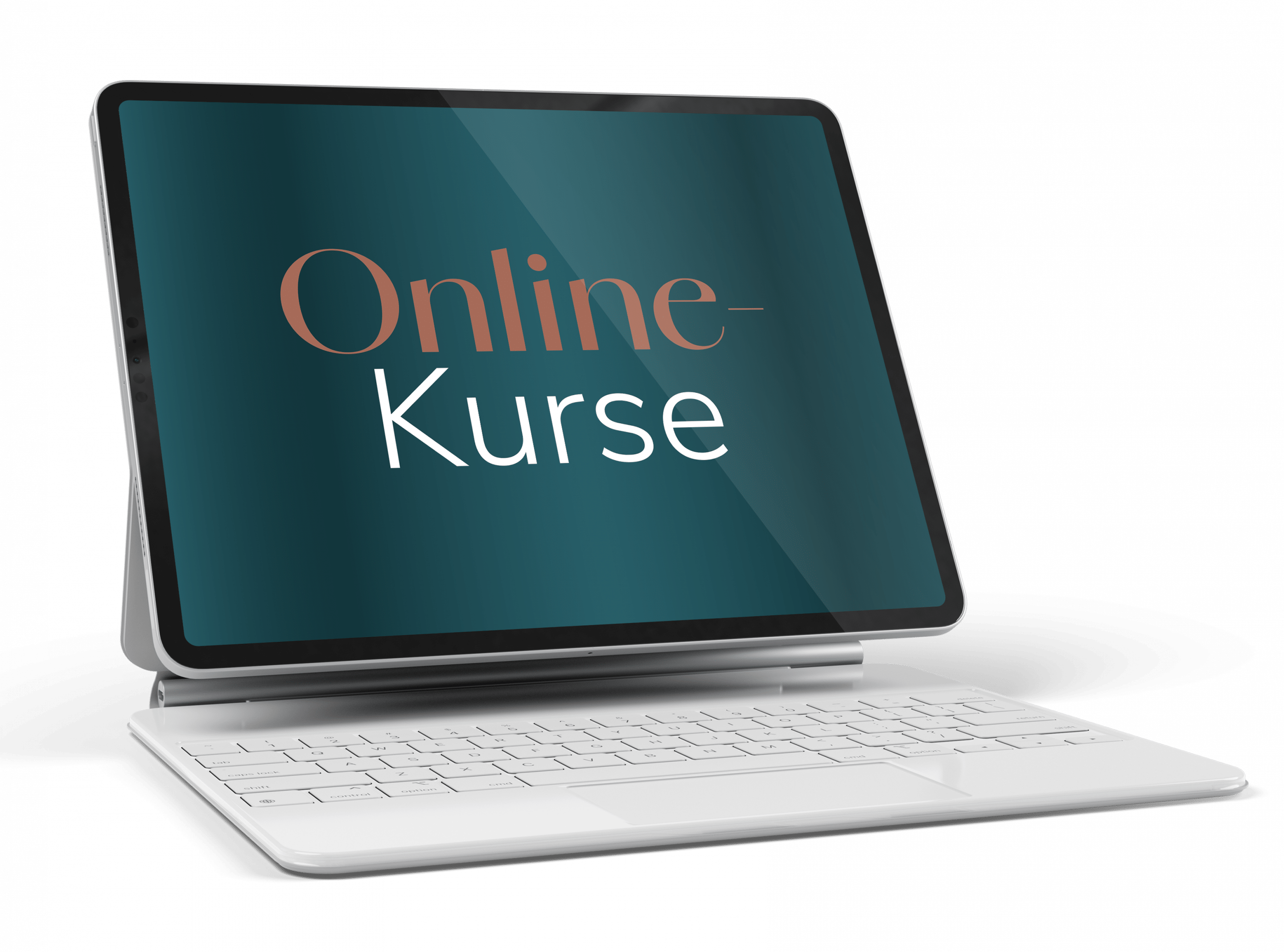 Ein MockUp / Simulation eines iPads mit dem Titel Onlinekurs von Erna Hüls